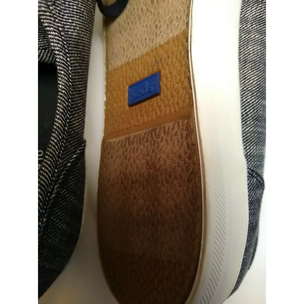 Keds women's size 9.5 Kickstart Denim Twill Black sneakers.